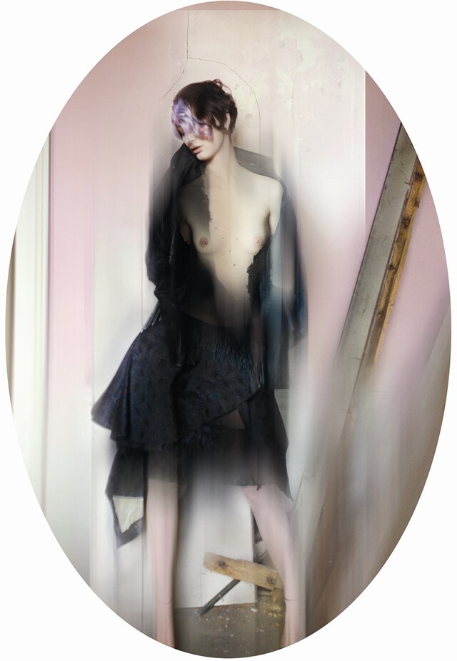 Coat by Alexander McQueen, S/S 2003; Black frock coat with f