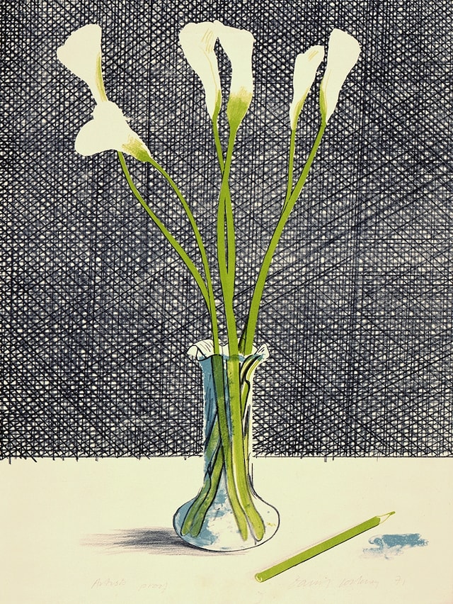 David Hockney, Lillies, 1971, Lithograph,