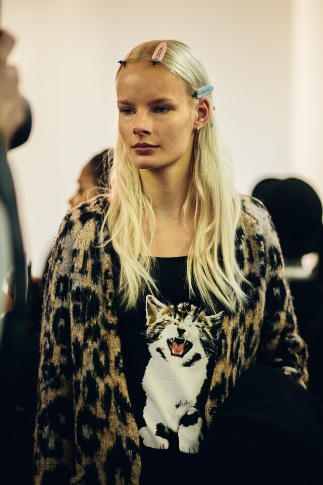 Irene Hiemstra backstage at Victoria Beckham A/W14