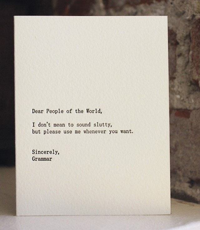 Dear people of the world…