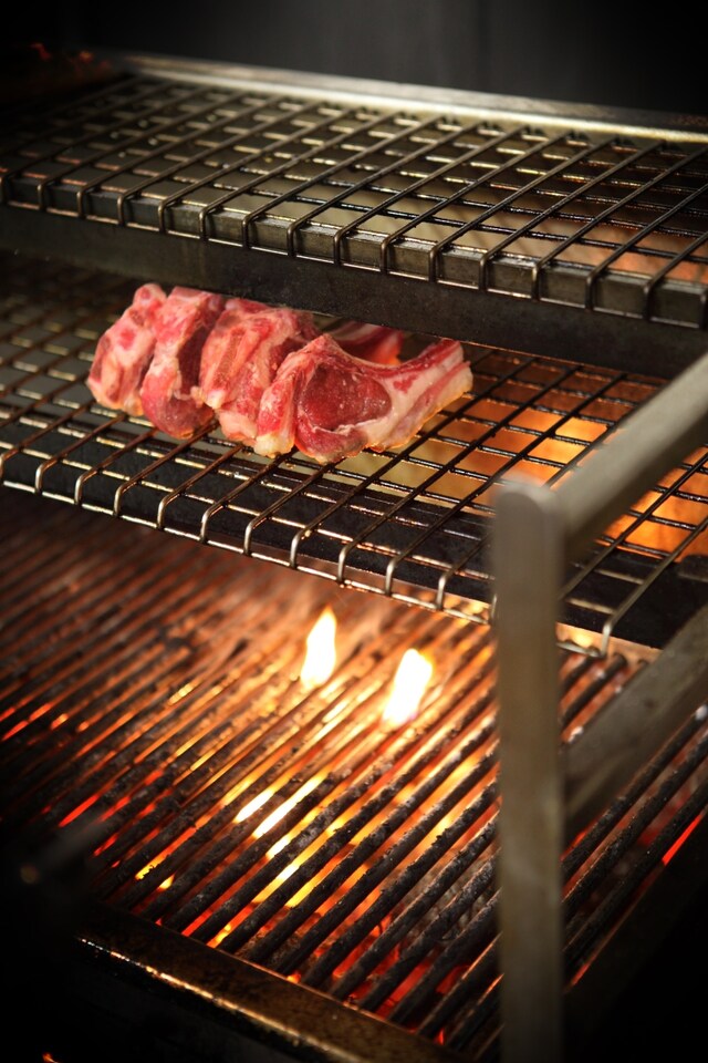 Open-flame grill at the Cat and Mutton