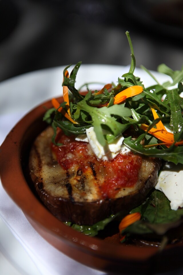 Aubergine parmesan at Petersham Nurseries