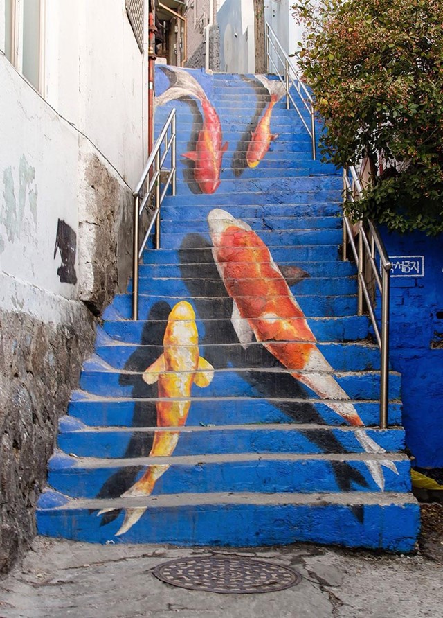 Fish steps, Seoul, South Korea