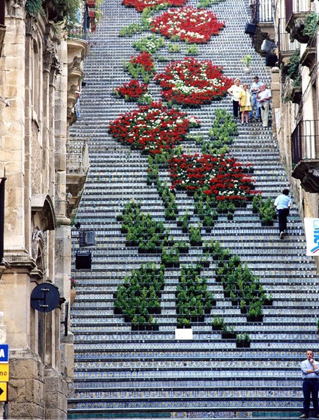 Floral steps in Sicily, Italy