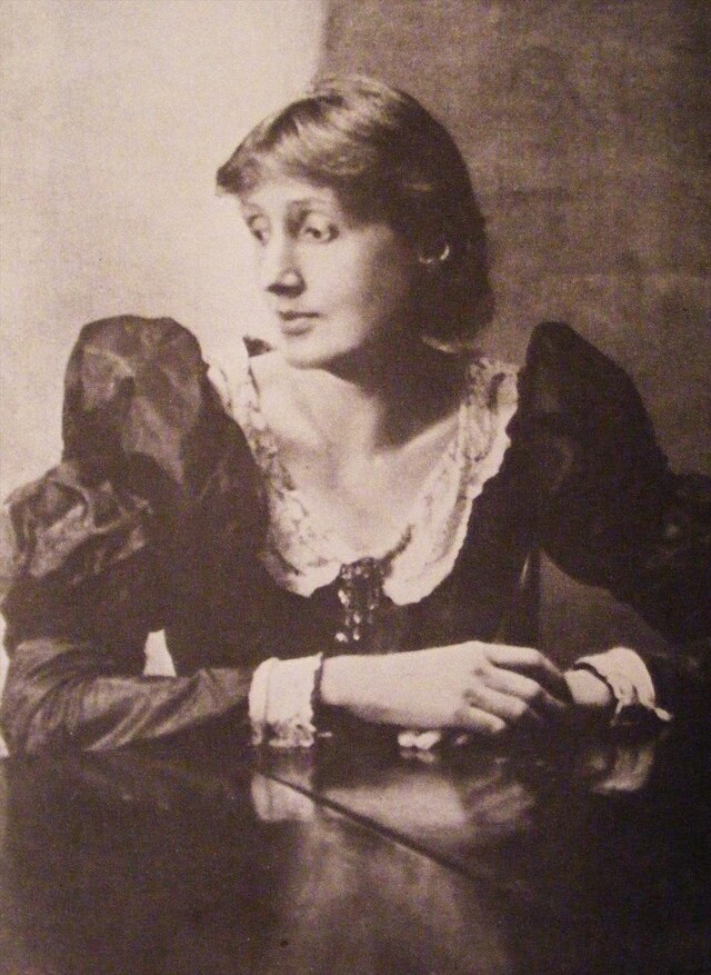 Virginia Woolf wearing her mother&#39;s dress, photographed by M
