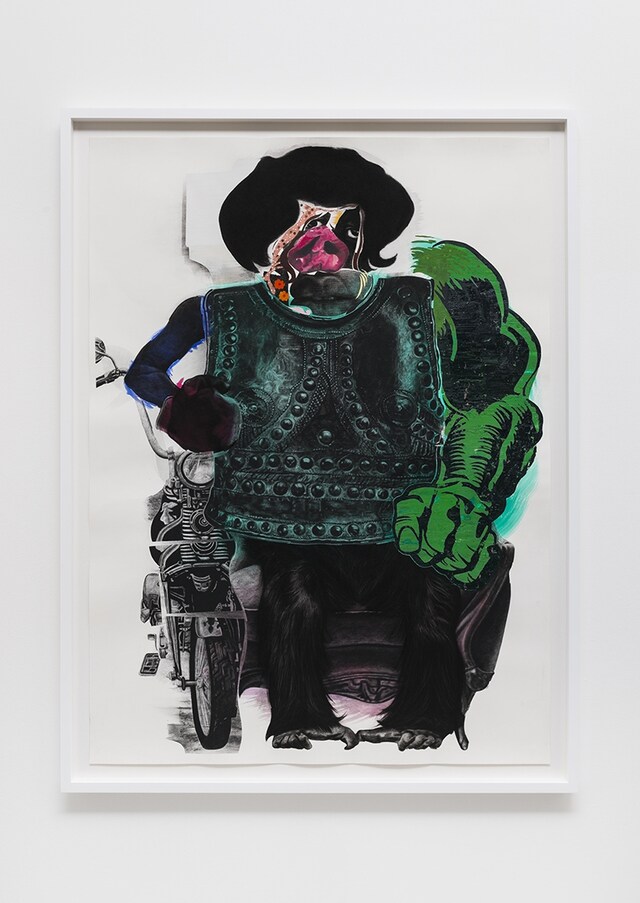 Nathaniel Mary Quinn, Motorcyle Pig, 2014