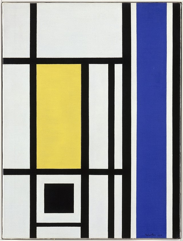 Marlow Moss, White, Black, Yellow and Blue, 1954