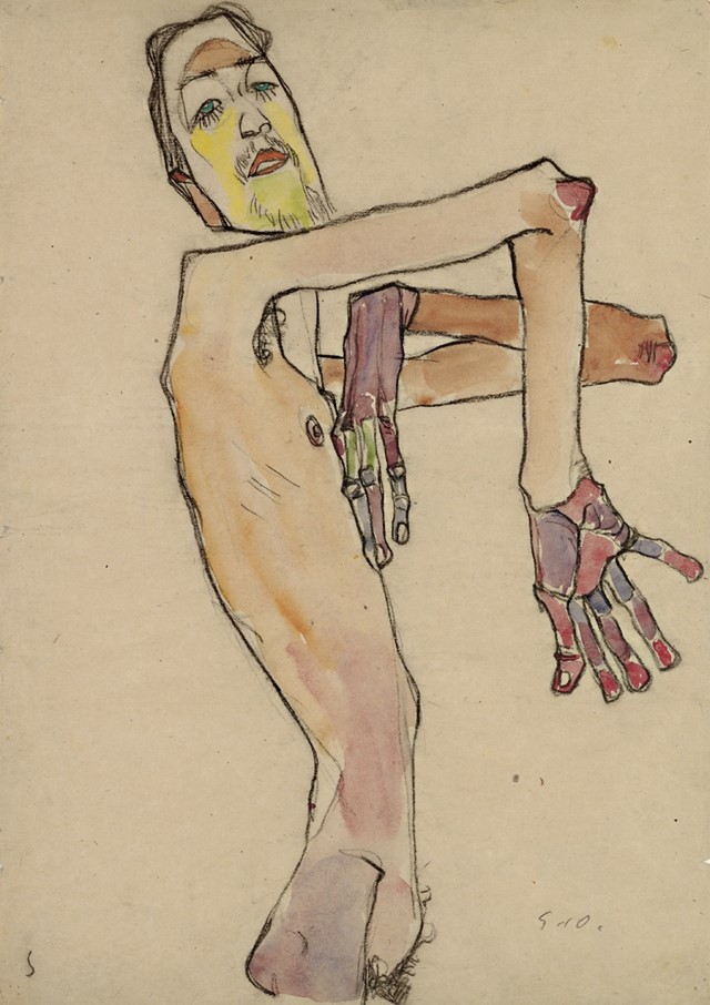 Egon Schiele, Erwin Dominik Osen, Nude with Crossed Arms, 19