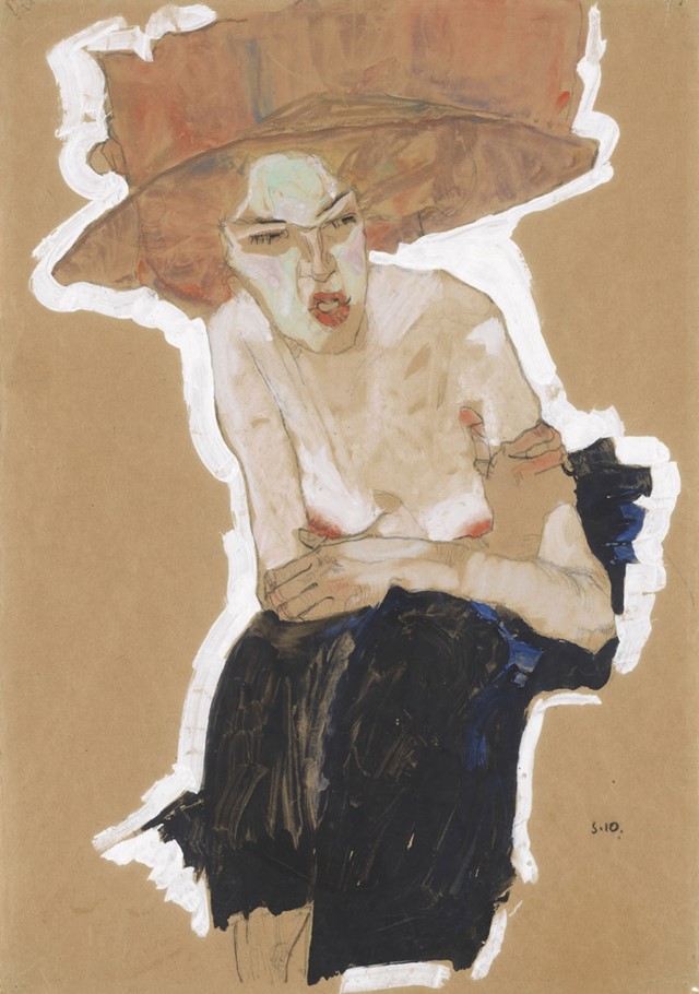 Egon Schiele, Sneering Woman (Gertrude Schiele), 1910