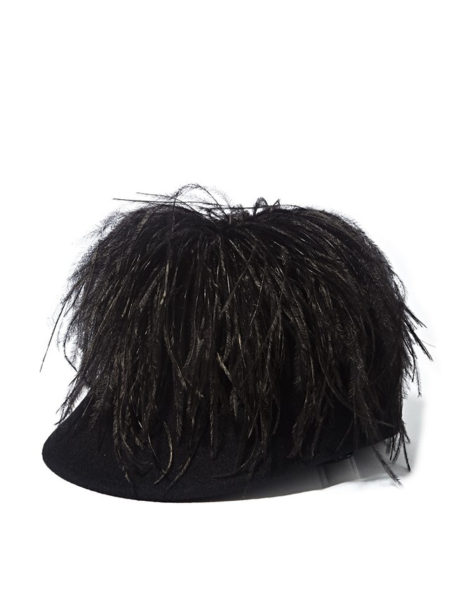 Fur felt feathered hat by Lanvin