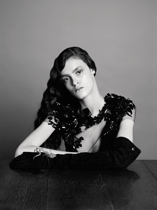 A praying mantis in AnOther Magazine A/W12