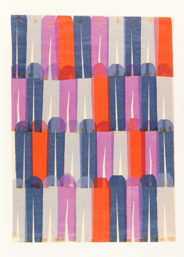 Collage, Design for printed textile-clothespins, 1957–59