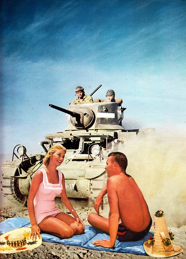 Joe Webb, Life&#39;s A Beach, Original Collage