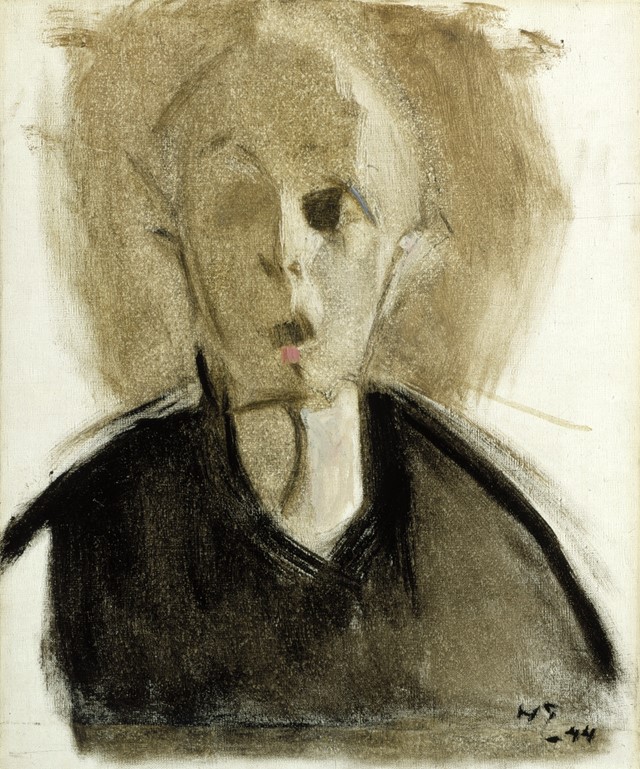 Helene Schjerfbeck, Self-Portrait with Red Spot, 1944