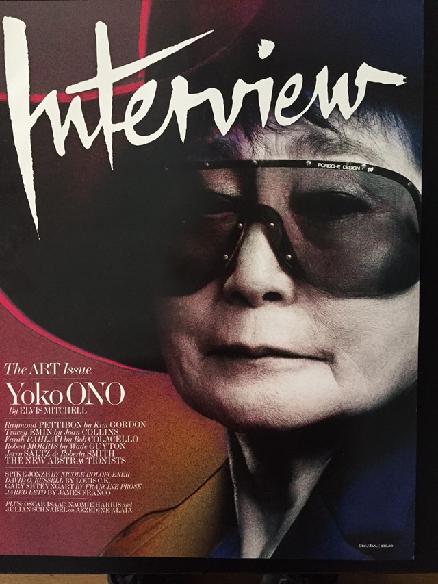 Yoko Ono, Interview Magazine, 2013