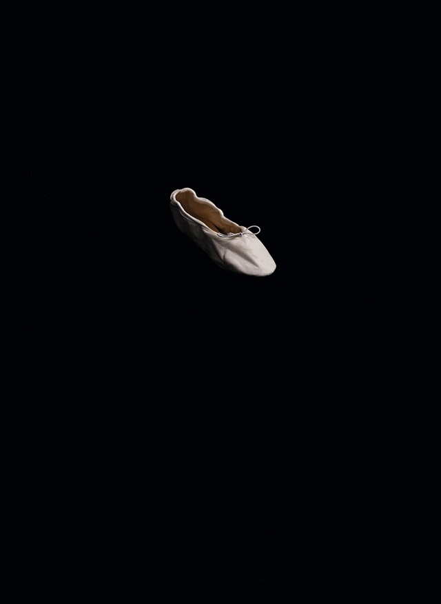 White leather ballet slipper