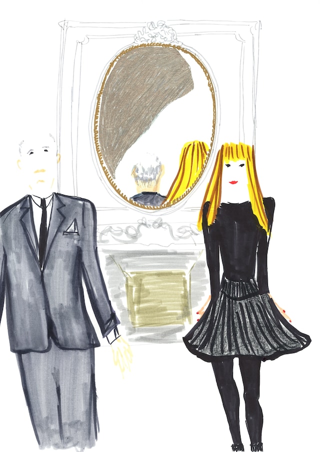 Victoire and Christian in the Dior Grand Salon