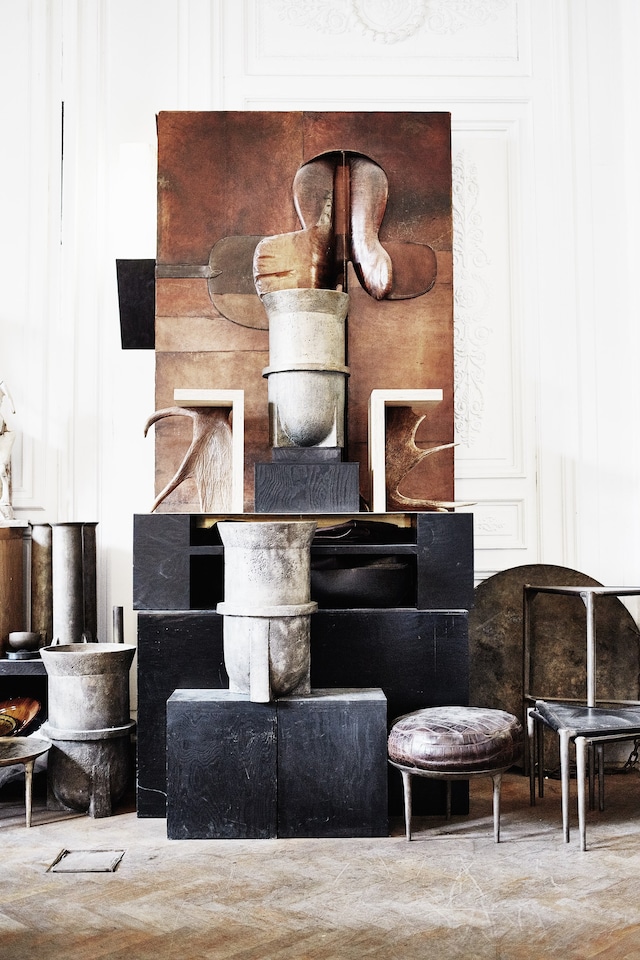 INTERIOR WITH HORST EGON KALINOWSKI WALL SCULPTURE