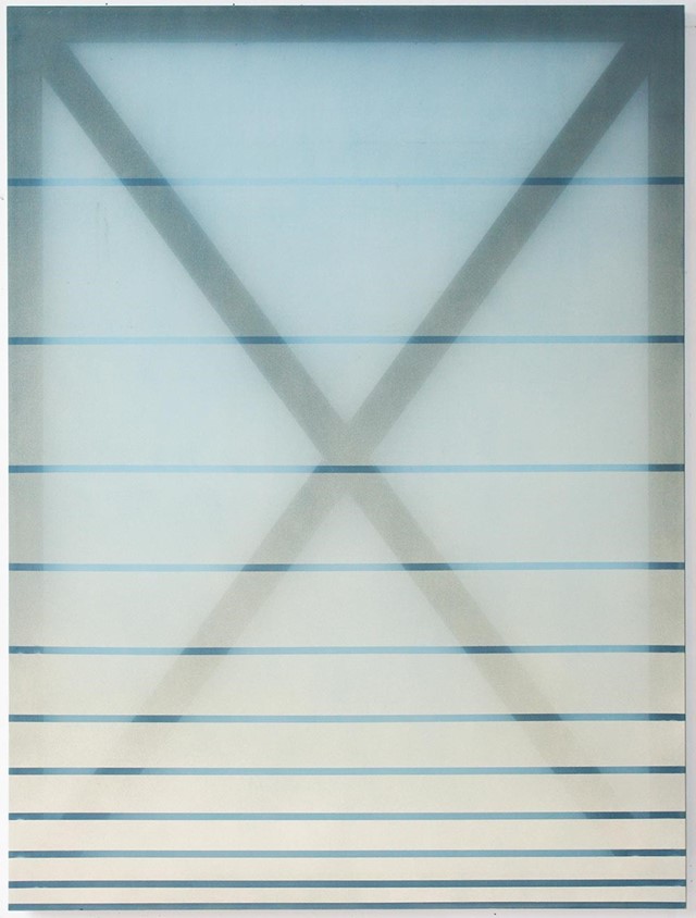 Rebecca-Ward,-X-(cream-and-blue),-2014,-oil-and-dy