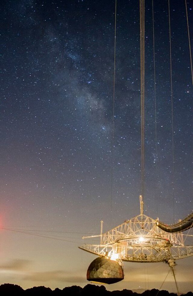 Milky Way and the Arecibo Observatory in Puerto Ri