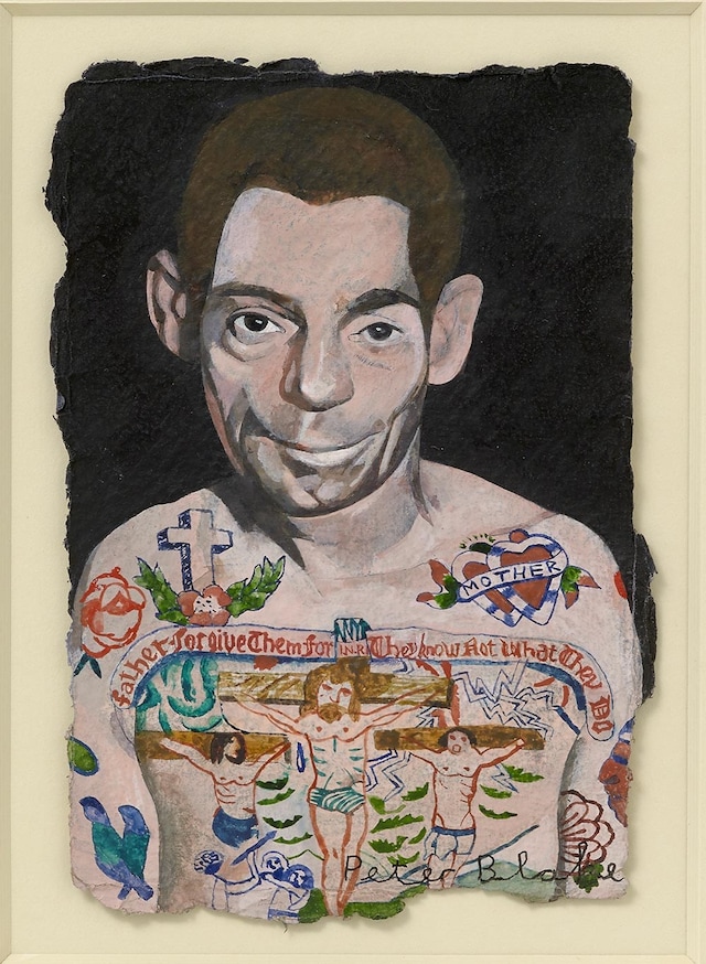 Peter-Blake,-Tattooed-Man-4,-2015,-watercolour,-16