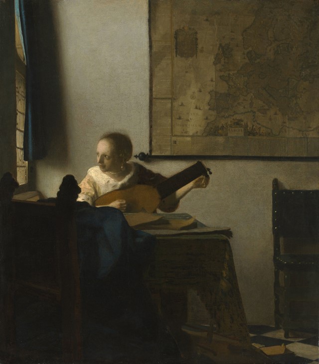 Johannes-Vermeer-(1632-to-1675),-Woman-with-a-Lute