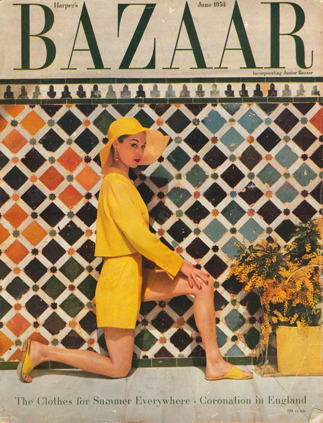 Harpers Bazaar Cover June 1953 Jean Patchett Fashi
