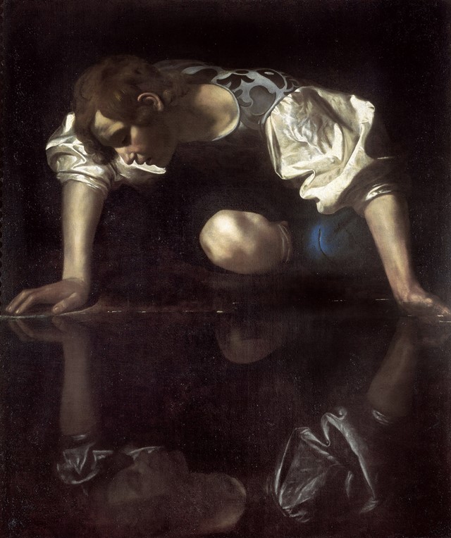 132-Caravaggio-Narcissus