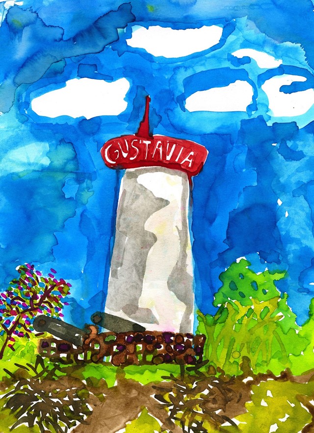 &#39;Lighthouse,-Gustavia&#39;-(BLUE)