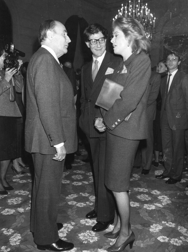 1985President Mitterand Yves Deneuve Photo Jean-lu