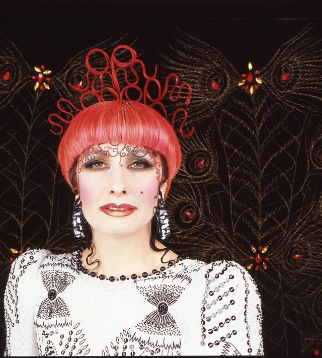 Zandra Rhodes photo for the poster for the SS 1986