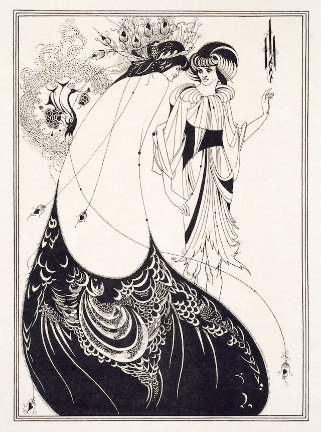 Aubrey Beardsley, &#39;The Peacock Skirt&#39;, 1894, Line 