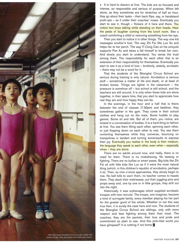Chinese Acrobatics AnOther Magazine A/W04 Jonathan Frantini
