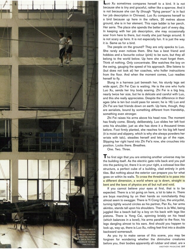 Chinese Acrobatics AnOther Magazine A/W04 Jonathan Frantini