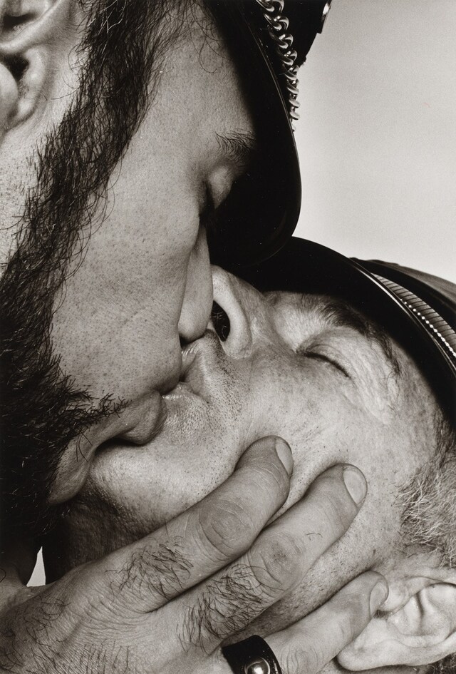 Peter Hujar, Jay and Fernando [Two Men in Leather Kissing], 