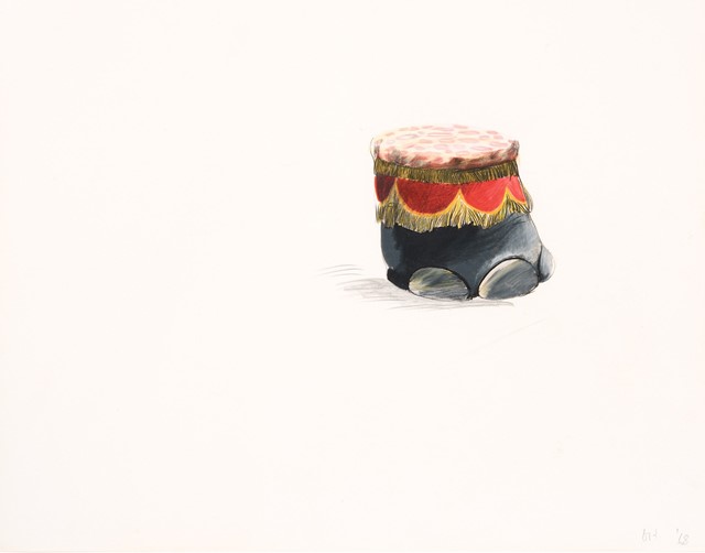 David Hockney, Elephant Foot Stool, 1968, coloured pencil on