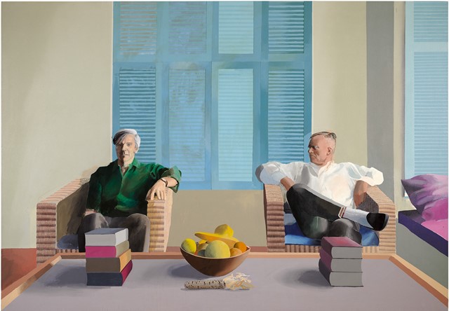 David Hockney, Christopher Isherwood and Don Bachardy, 1968,