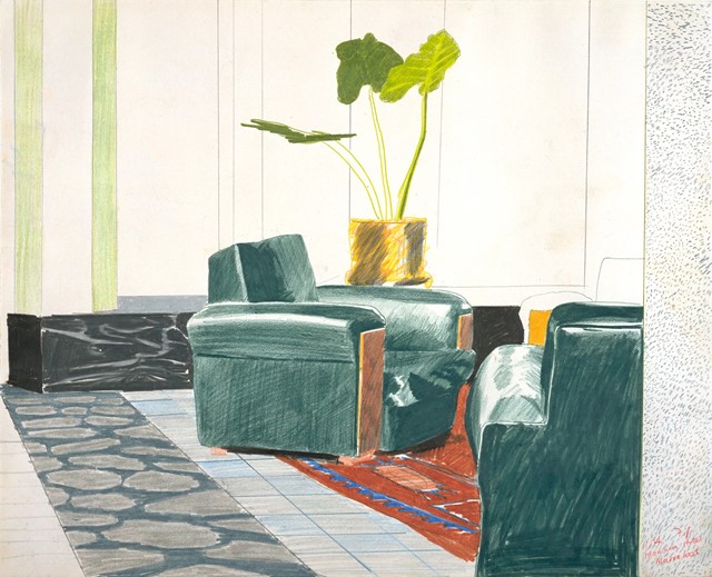 David Hockney, Chairs, Mamounia Hotel, Marrakesh, 1971, colo