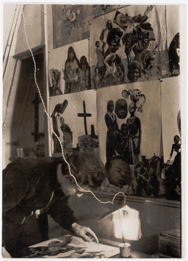 Robert Capa, [Artist making collages, Paris], 1934–35