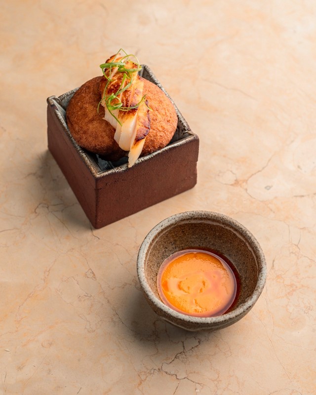 Seared Hand Dived Orkney Scallop Akara
