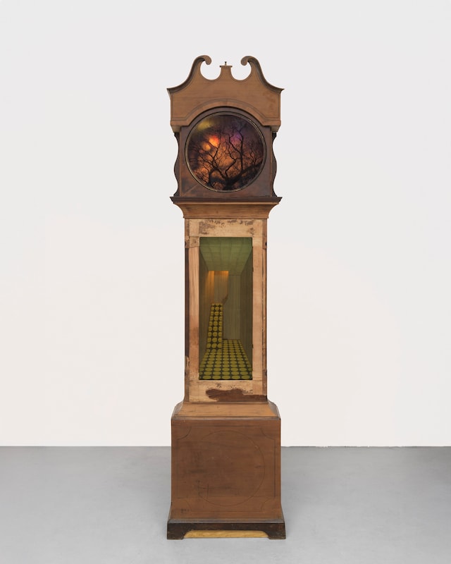 PETER—ASSEMBLY, 2025, wooden grandfather clock cas