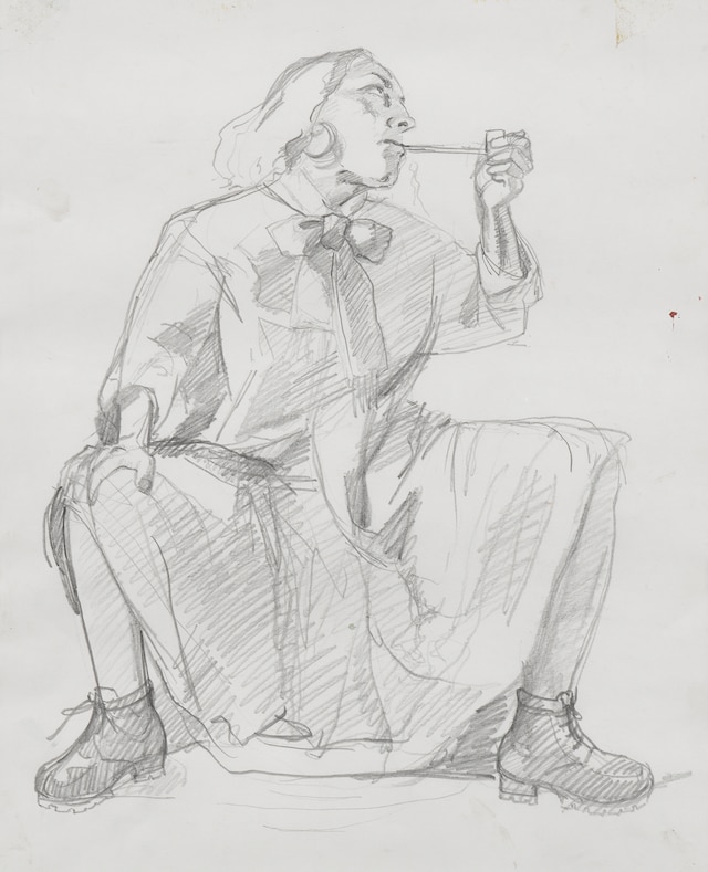 Paula Rego, Study for the Artist in her Studio, 1993