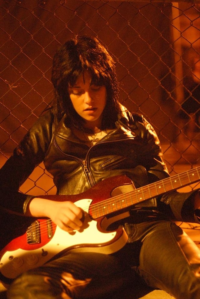 Film still of Kristen Stewart in The Runaways