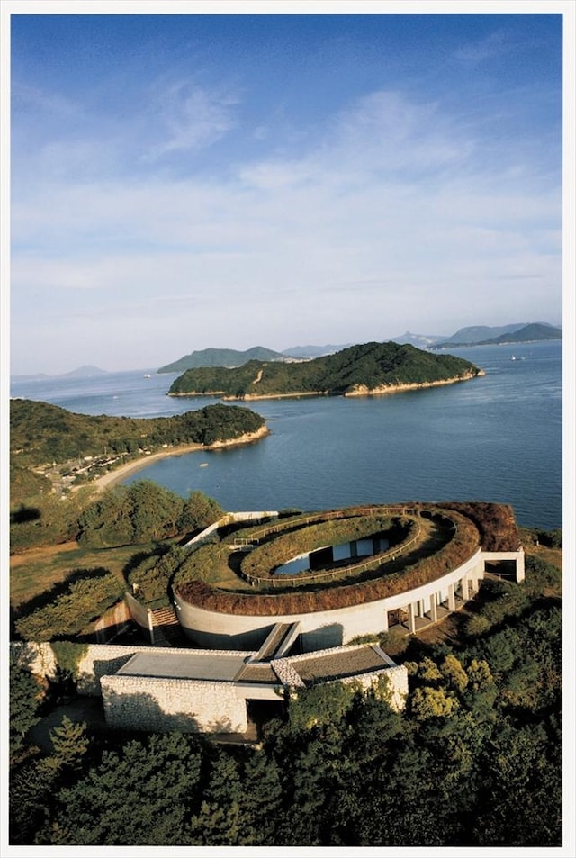 Aerial view of Benesse House Oval