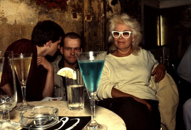 Bea with the blue drink, O-Bar, West Berlin, 1984 by Nan Gol