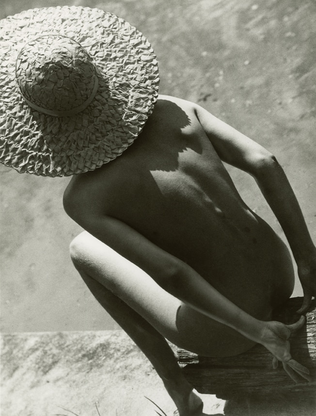 Nude in Straw Hat, Martin Munk&#225;csi, 1944 Silver gelatin prin