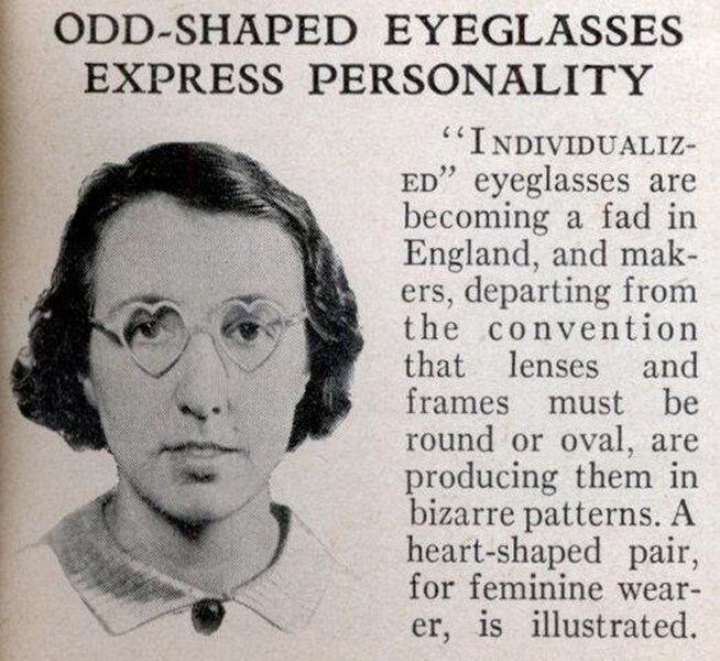 Heart-shaped glasses, 1936