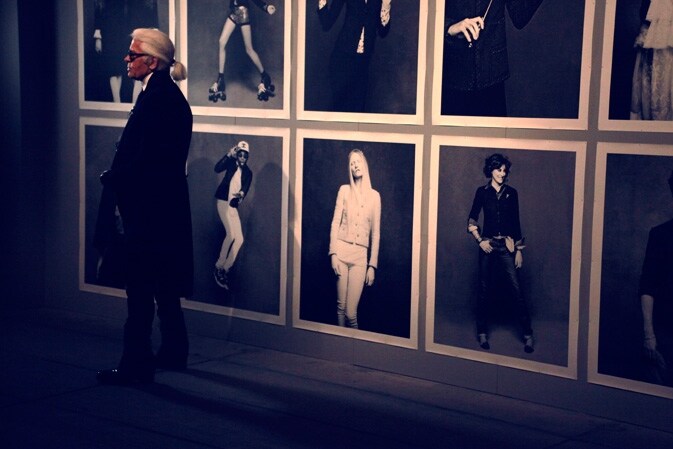 Karl Lagerfeld at the Chanel The Little Black Jacket Exhibit