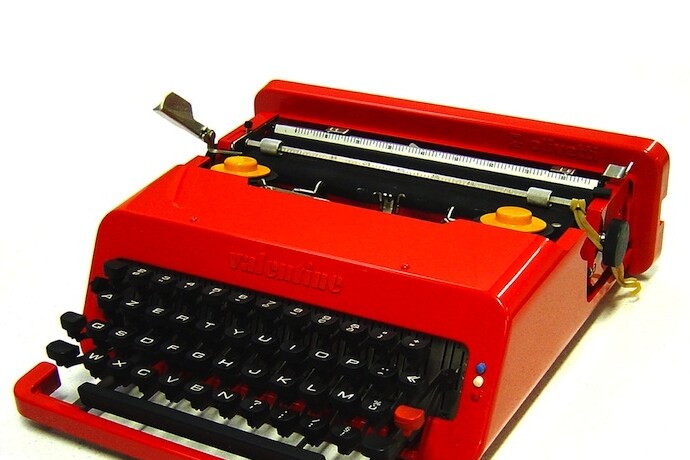Red Olivetti Valentine typewriter
