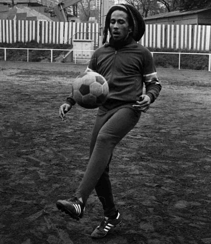 Bob Marley playing football, 1976